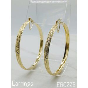 14K BRAZILIAN LARGE Gold Hoop Earrings
